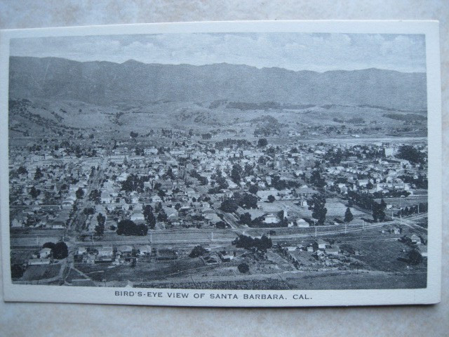 Santa Barbara California ~ Bird\'s Eye View ~ Circa 1920 ~ Osborne\'s Books # 247