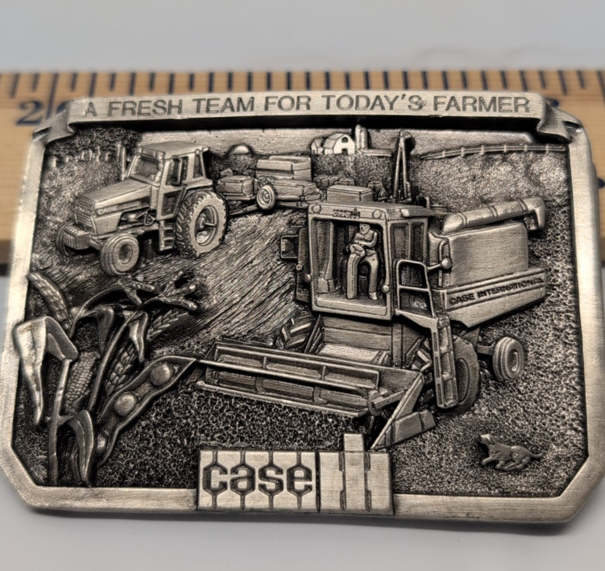 Case IH International Belt Buckle Pewter Vintage 1985 Limited Edition GUC