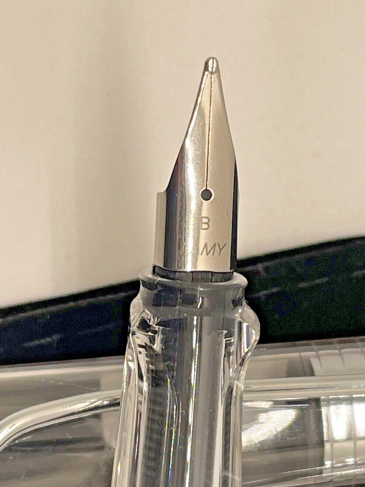 Lamy Vista Demonstrator 12B Broad Fountain Pen NOS Germany 2 cartridges Pouch