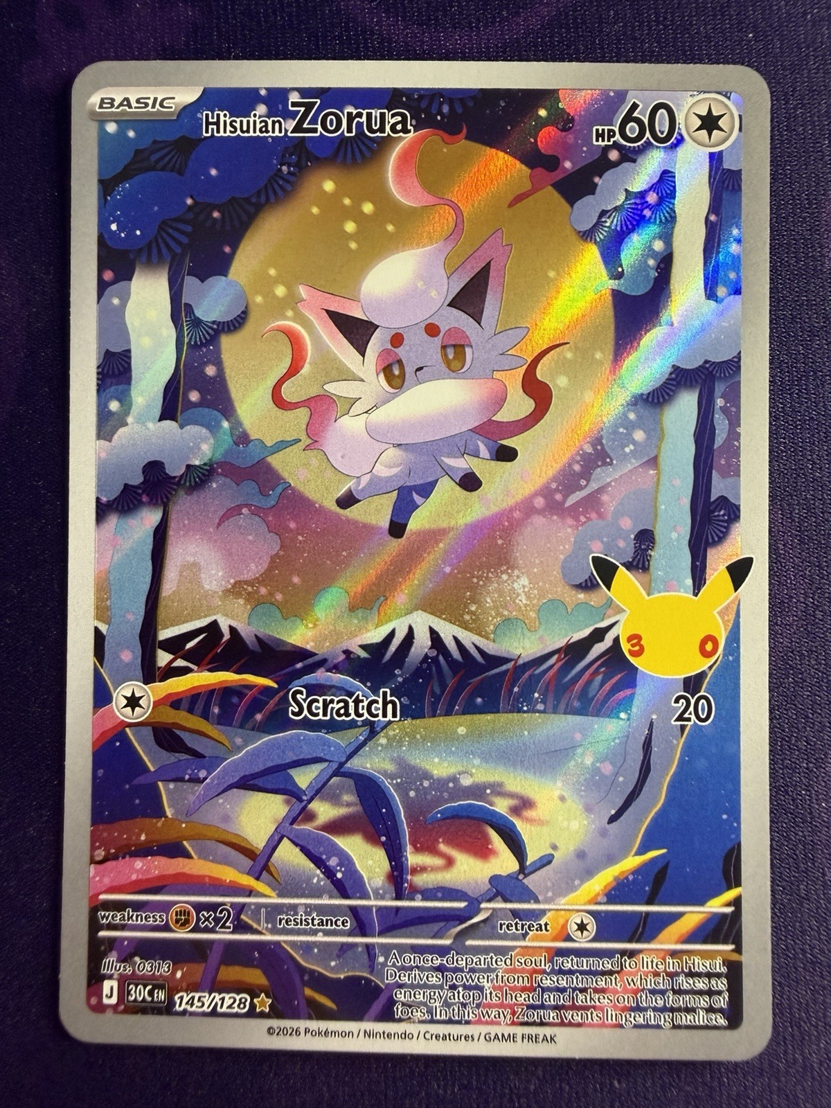 Pokémon TCG - Hisuian Zorua 145/128 - 30th Anniversary