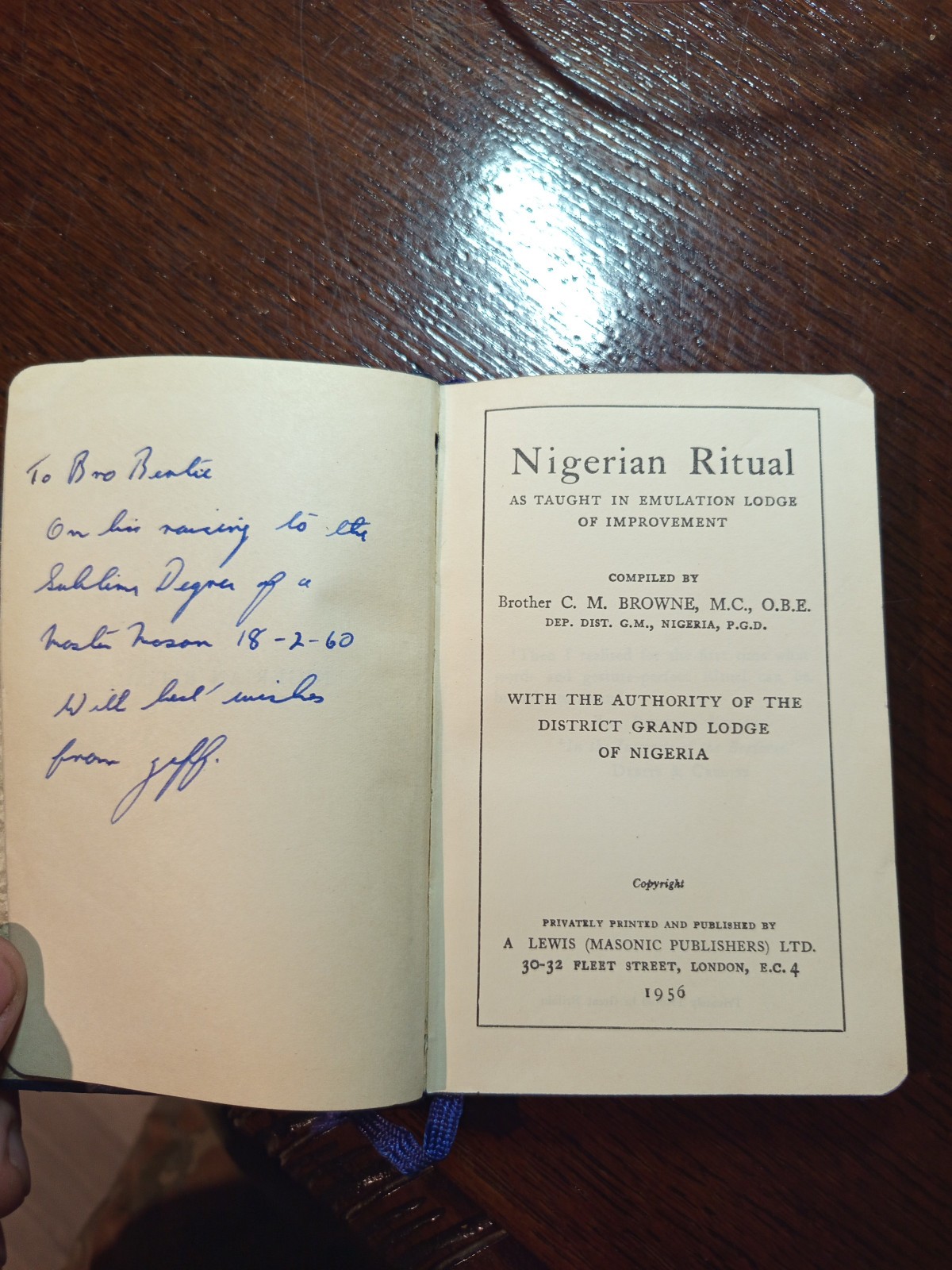 1956 Nigerian Ritual as taught in Emulation Lodge   Freemasonry masonic/723