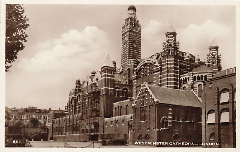 Postcard England: RPPC Westminster Cathedral, London