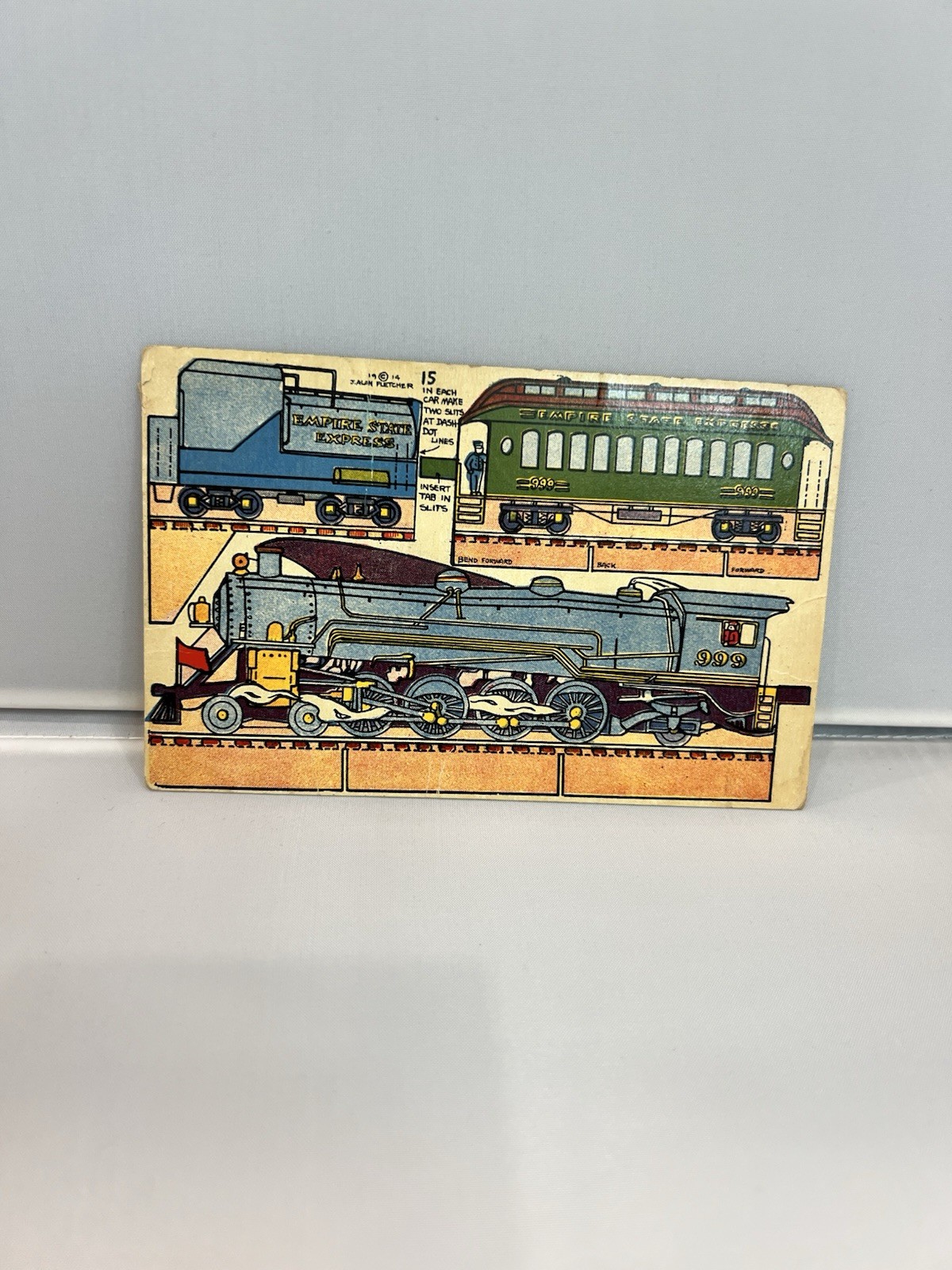 1914 J. Alan Fletcher Postcard Cut Out “Empire State Express” Train