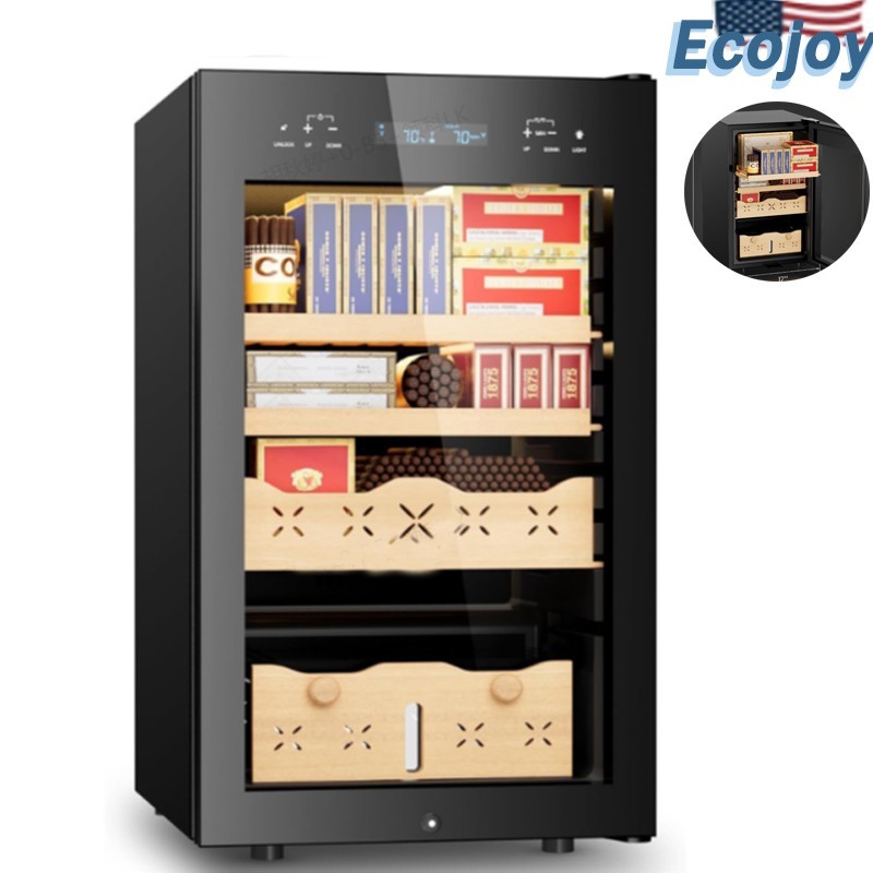ecojoy 65L Electric Cigar Humidor 500 Counts Cigar Temperature &Humidity Control