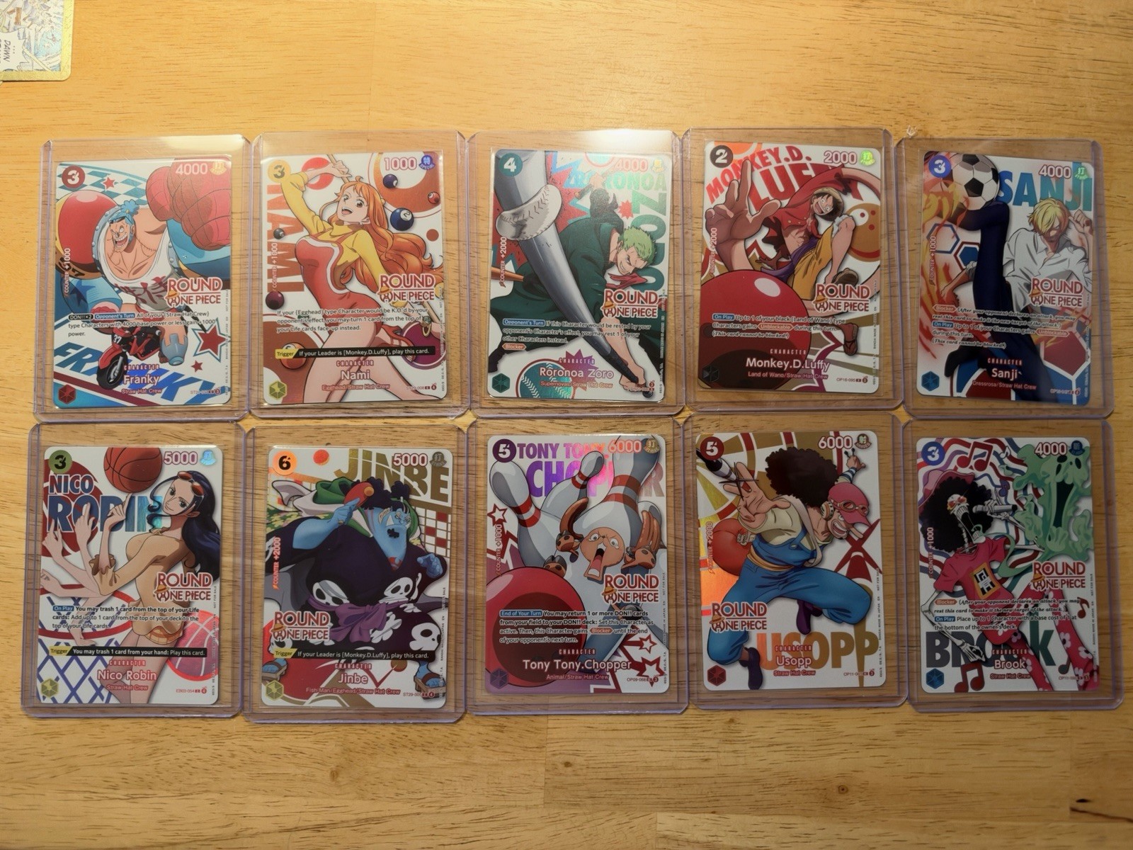 Round 1 x One Piece Promo Cards - Full Set of 10 NM English