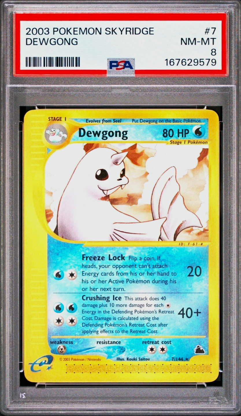 Pokemon Dewgong #7 Skyridge 2003 English PSA 8 PSA Cert 167629579 LOW POP