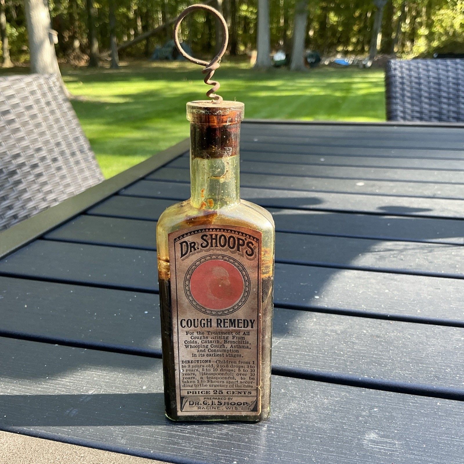 Vintage Dr. Shoops Cough Remedy Quack Medicine Bottle Racine Wi