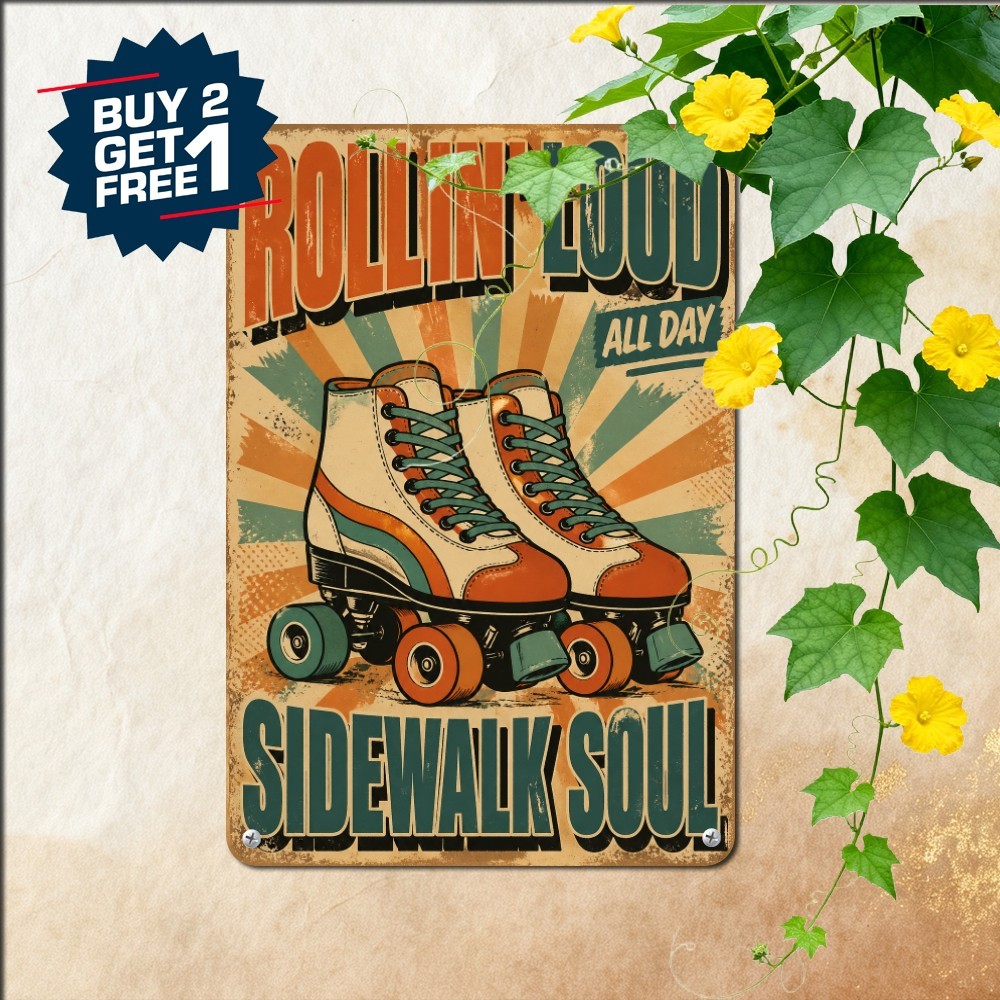 Street Skating Tin Sign Retro Action Sports Metal Plaque Room Decor