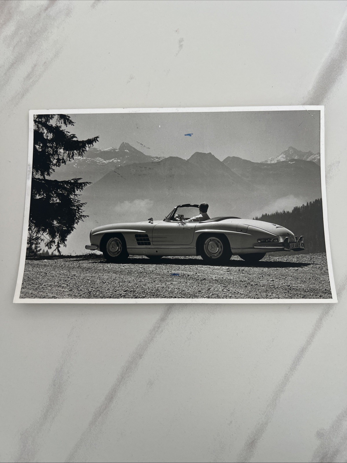 Original period photo photo press factory photo Mercedes Benz 300SL Switzerland Alps 1962
