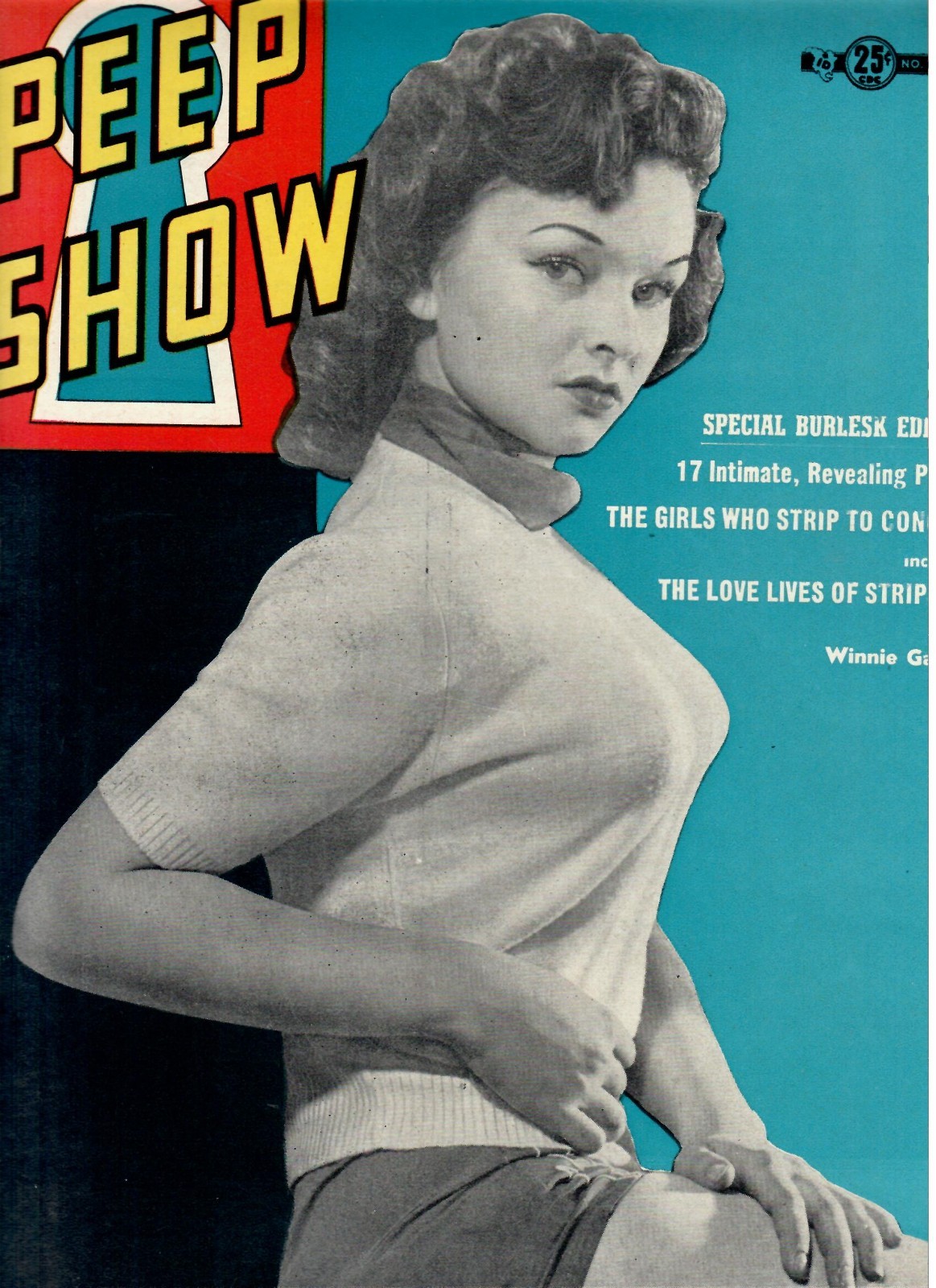 (B) PEEP SHOW Men\'s Magazine #12 Classic Cheesecake Models, 1953 Winnie Garrett