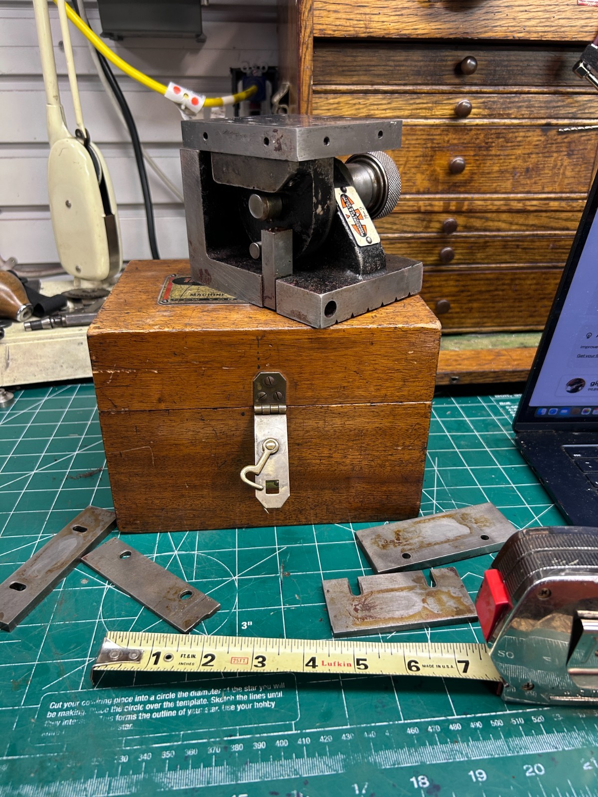 MACHINIST OfCe LATHE MILL Montgomery Precision Ground Adjustable Angle Fixture