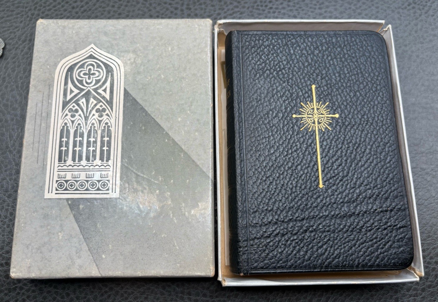 Vintage Key of Heaven Prayer Book Genuine Leather Morocco Grain 900/03 In Box