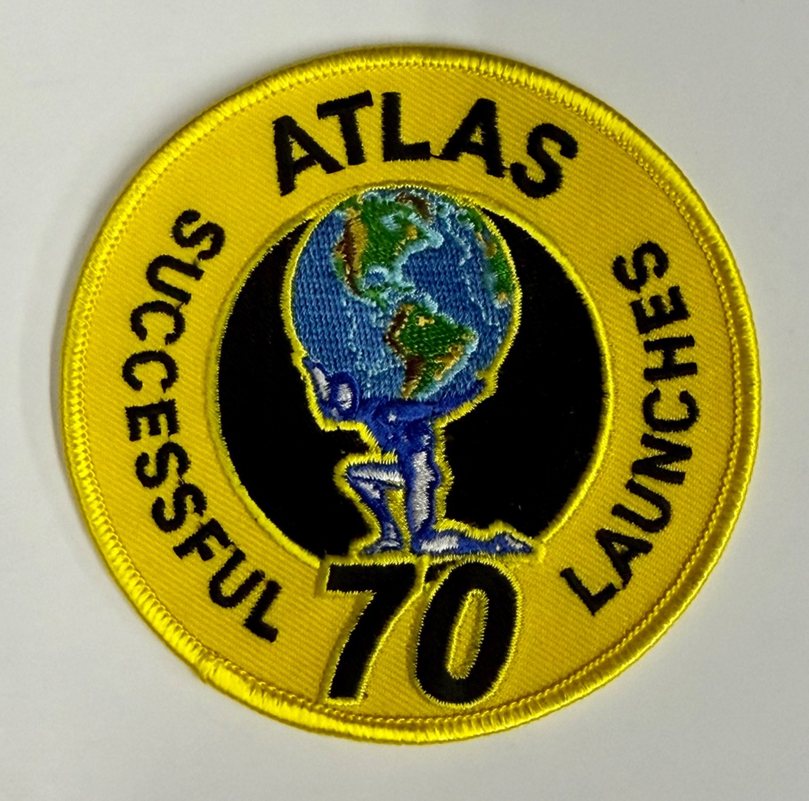 Vintage 1960s Convair ATLAS 70 Successful Launches Rocket Patch Mint 4\