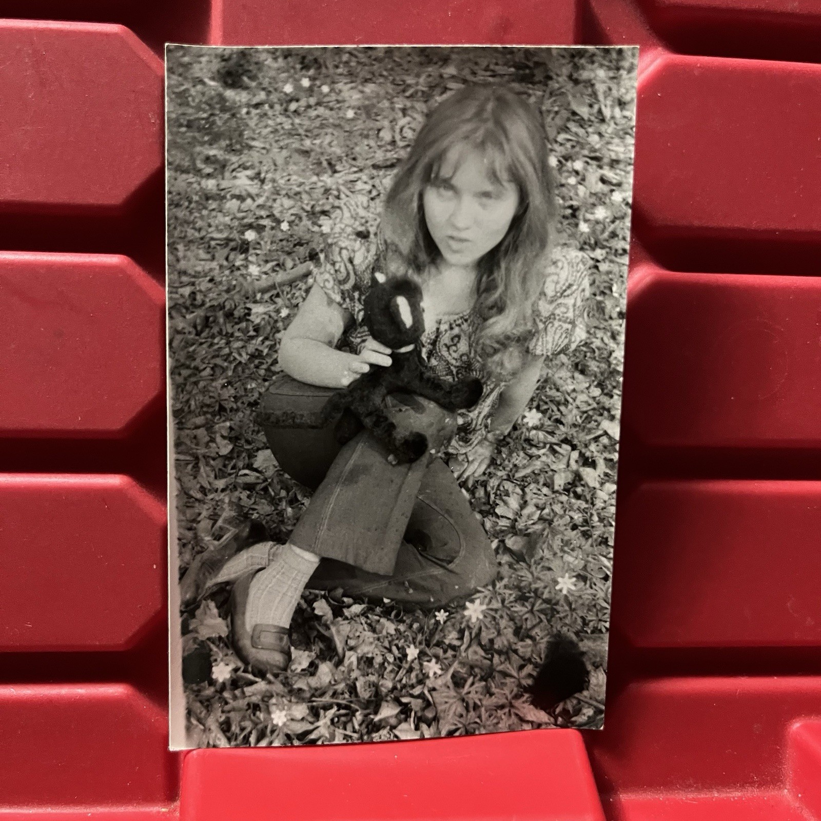 Pretty Polish Woman Sitting In The Woods 3 1/2 x 5 1/2 Photograph C Vintage 70s