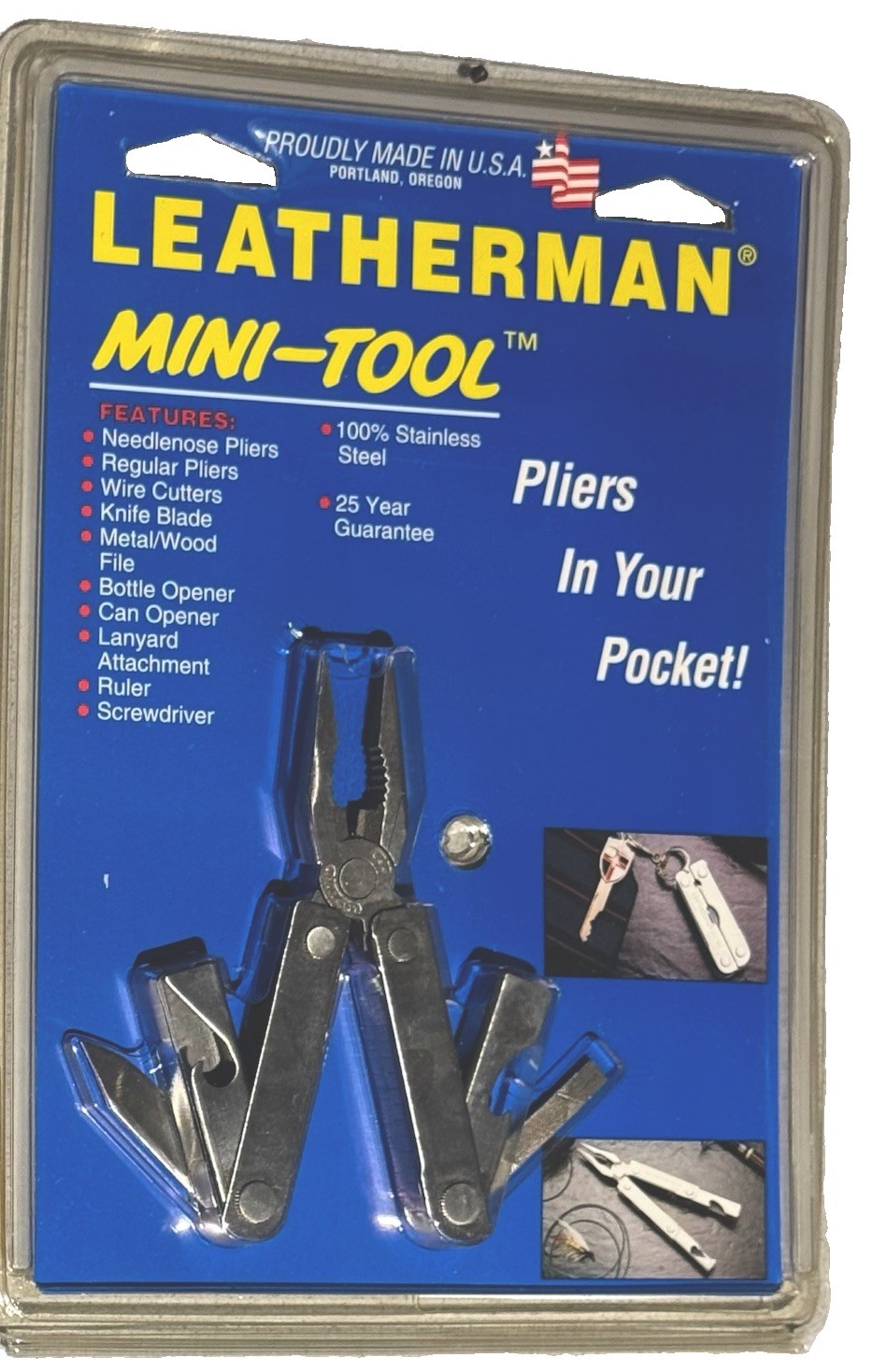 RARE 1993 Leatherman MINI-TOOL Factory Sealed NOS Original Blister Pack USA