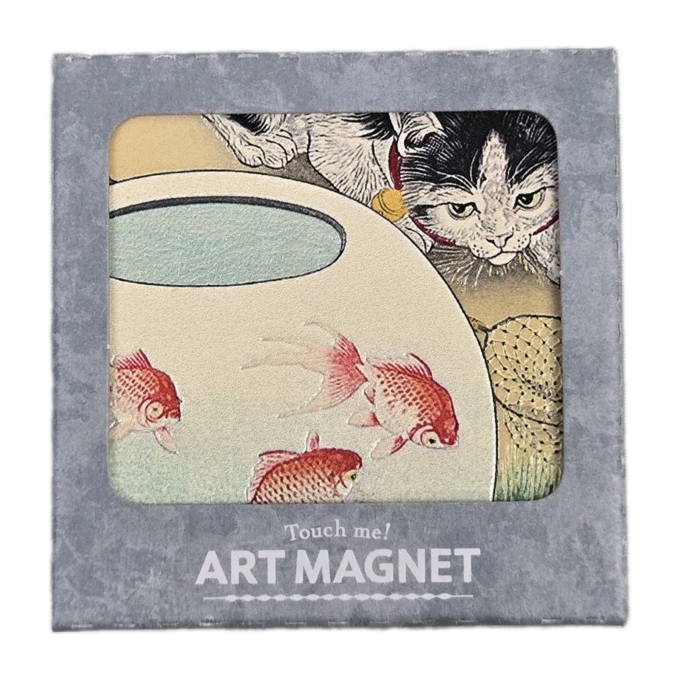 Magnet Ukiyo-e Hokurai Katsushika Japan brand ceramics Mino ware tiles Cat 