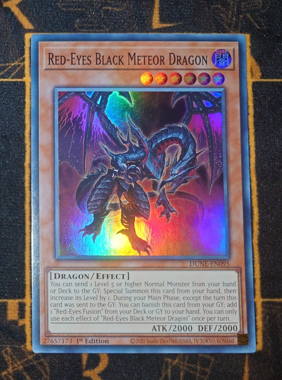 YUGIOH Red-Eyes Black Meteor Dragon (DUNE-EN095) Super Rare 1st Edition NM