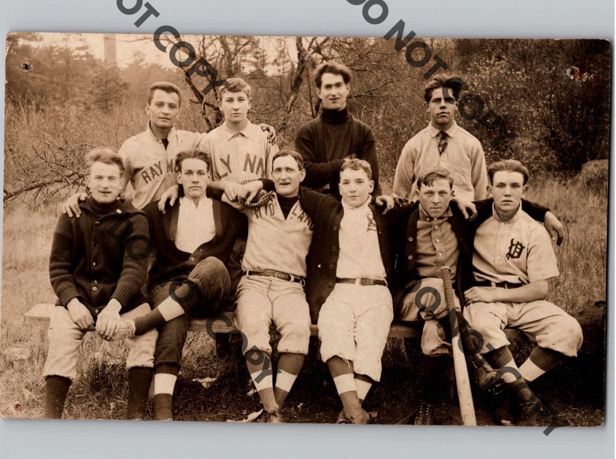c1912 Baseball Team Players MIDLAND LYNN RAYMOND Indiana IN RPPC Real Photo