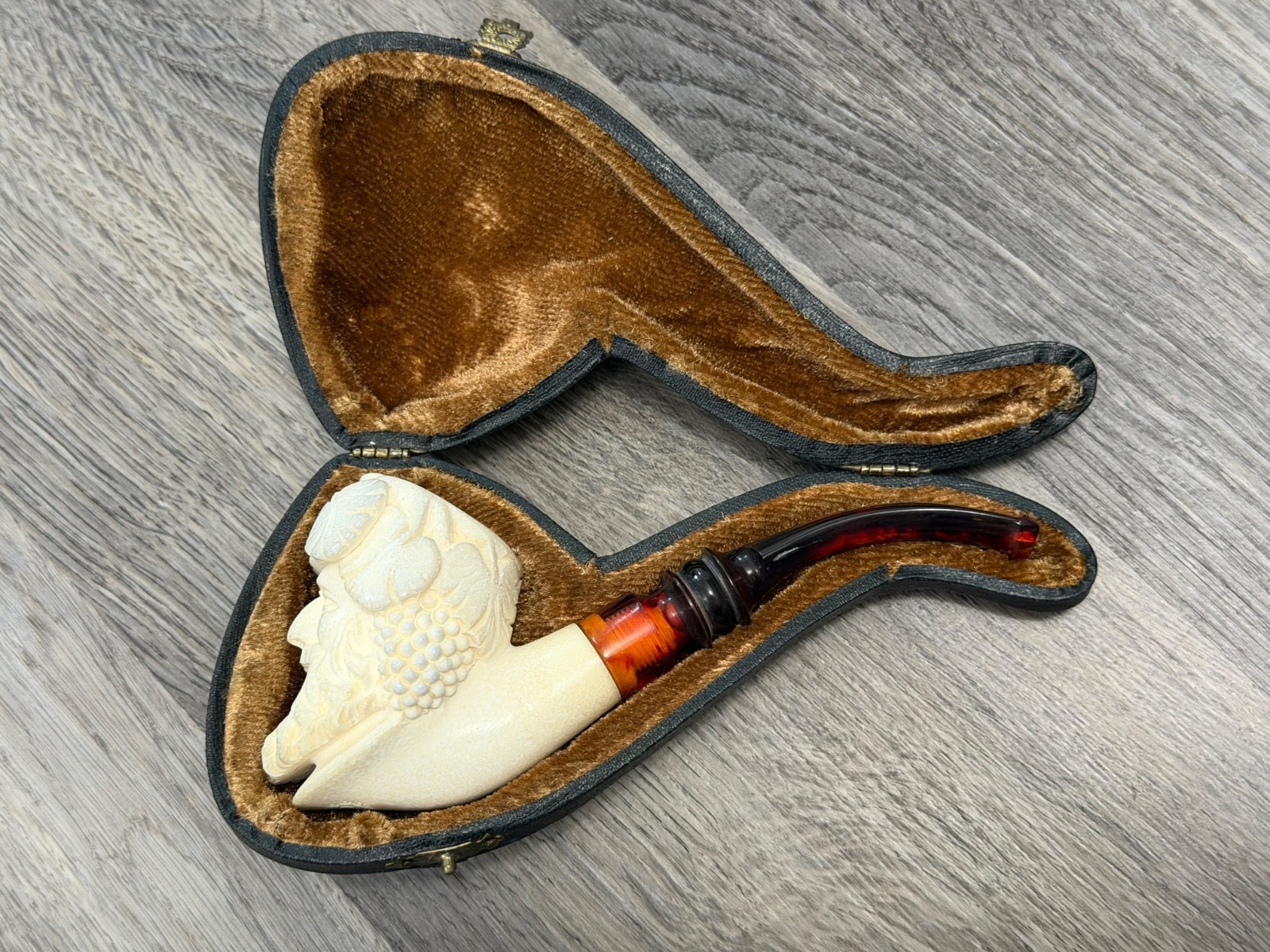 TURKISH PIPE - MEERSCHAUM - LAUGHING BACCHUS MAN UNSMOKED NEW VINTAGE