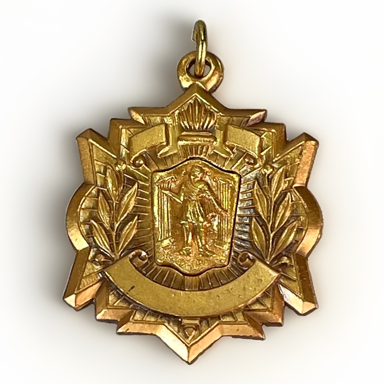 Large VTG 1967 Girls Debate Award Medal District 7 AA Gold Tone Pendant