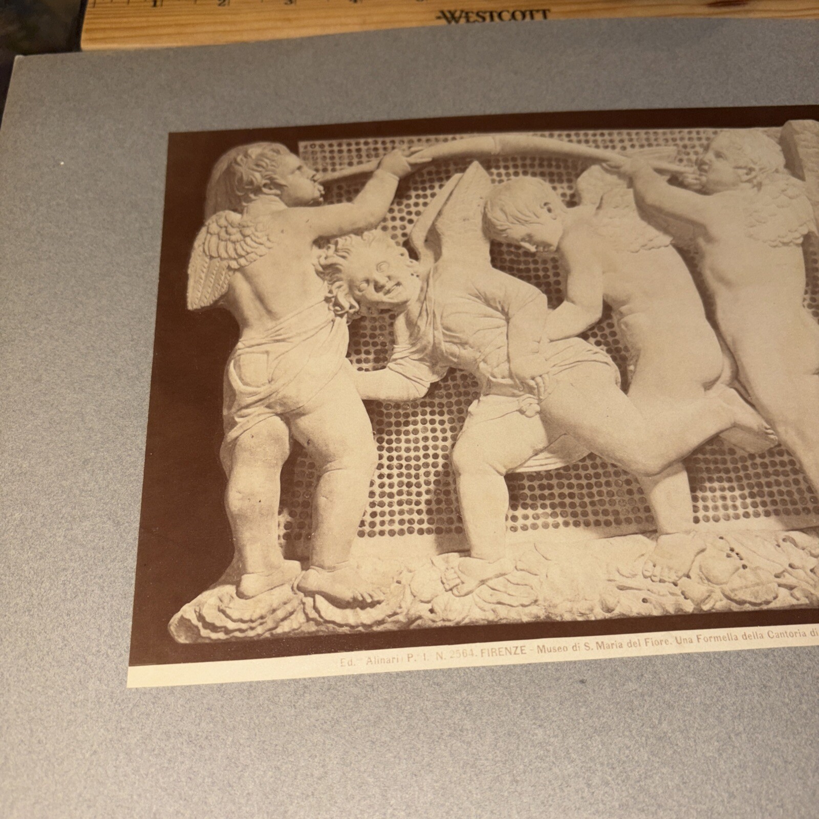 Vintage Donatello Italian Sculpture Mounted Photo: Detail of Cantoria