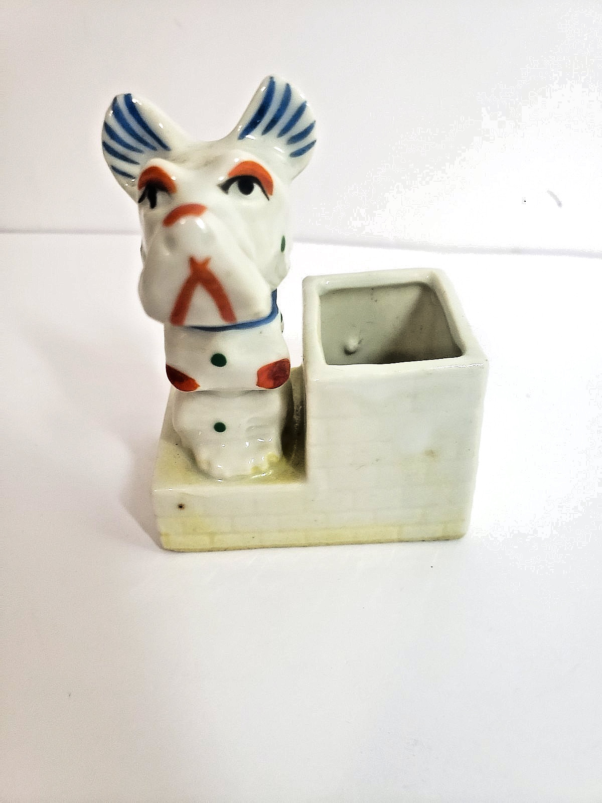 VT. ART DECO ADORABLE DOG TOOTH PICK HOLDER 