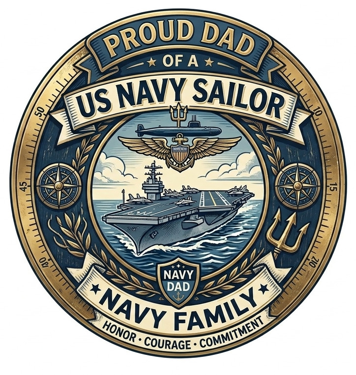 Proud US Navy Dad Parent Family Best Military Graphics Gift Drinkware Coffee Mug