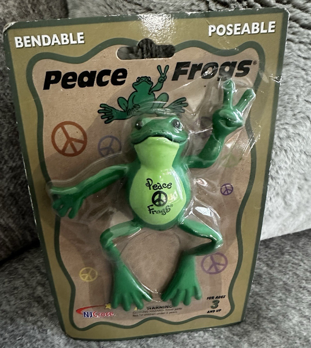 Peace Frogs Bendable Poseable Frog Figurine Figure RARE FIND New