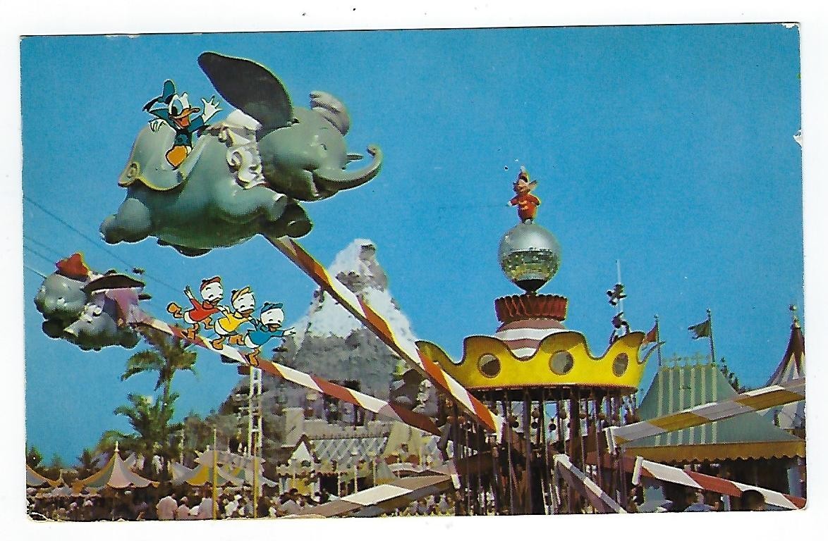 Disneyland-Flying Dumbo Ride-California-1960's Postcard