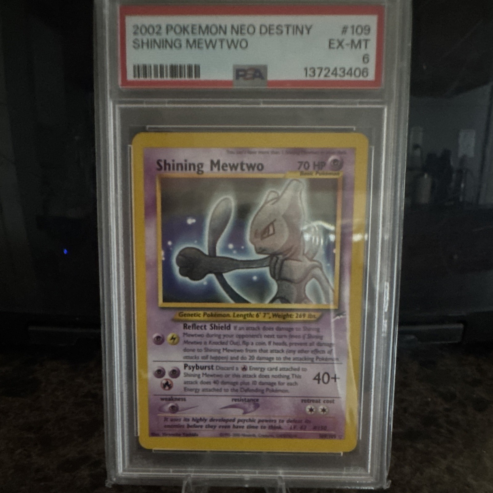 Pokémon Neo Destiny Shining Mewtwo #109 2002 PSA 6 EX-MT Cert 137243406