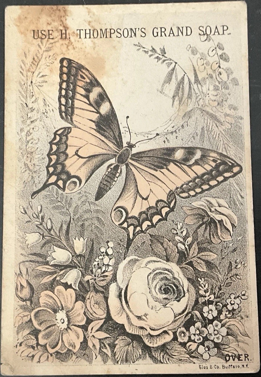 Vtg Antique Advertising Victorian Trade Card Est. 1853 H. Thompson’s Grand Soap