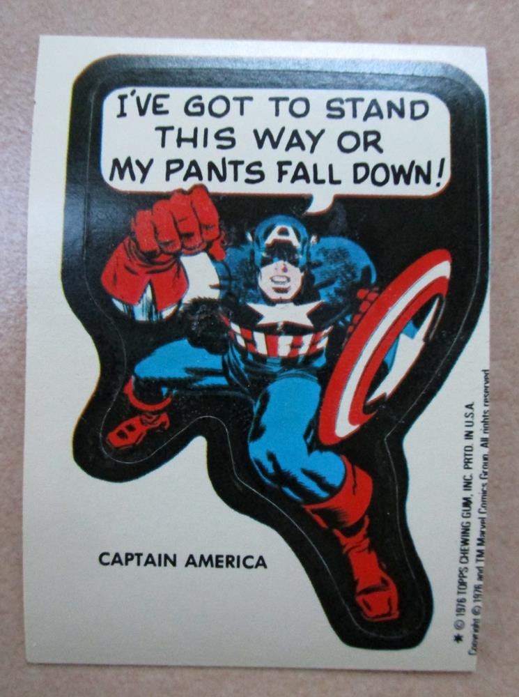 CAPTAIN AMERICA 1976 Topps Gum Sticker