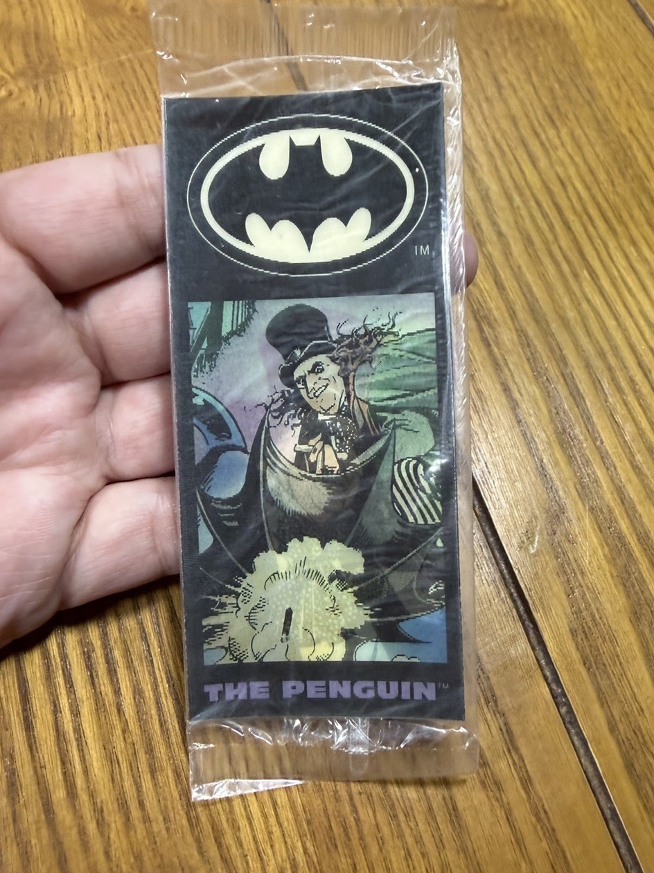 Vintage 1992 Batman Returns The Penguin Ralston Cereal Premium Bookmark 3D Rare
