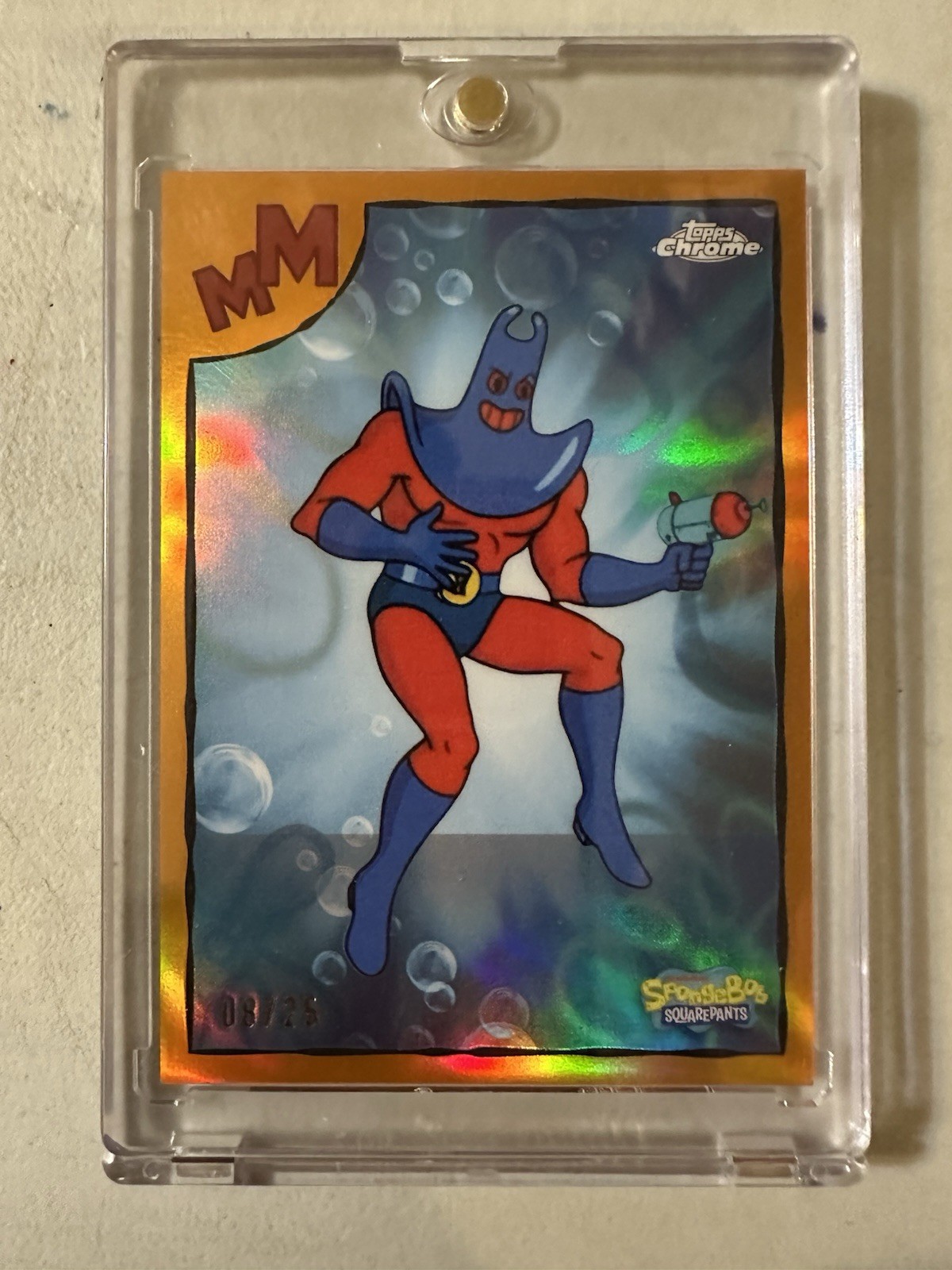 2025 Topps Chrome SpongeBob Man Ray/25 Orange RARE