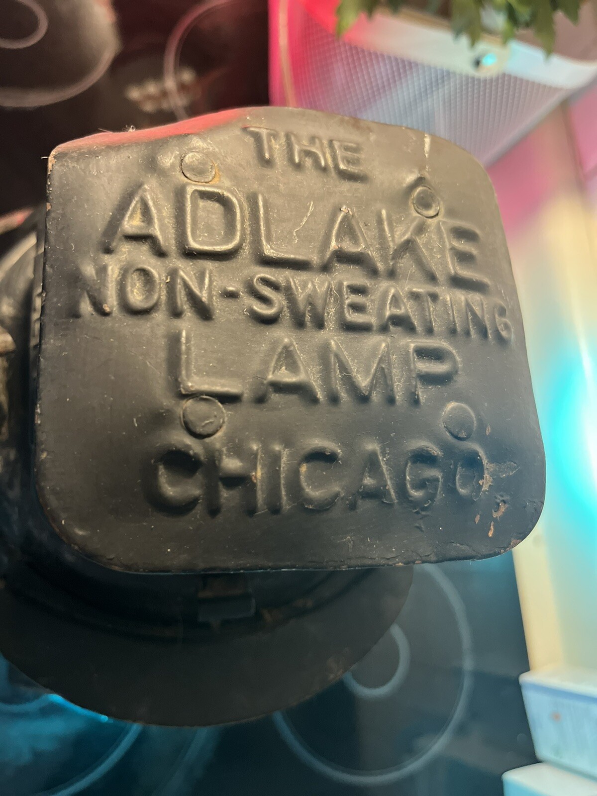 Vintage Adlake Chicago Non-Sweating Lamp 4-Way R/R Signal with Burner N.P.R.R.