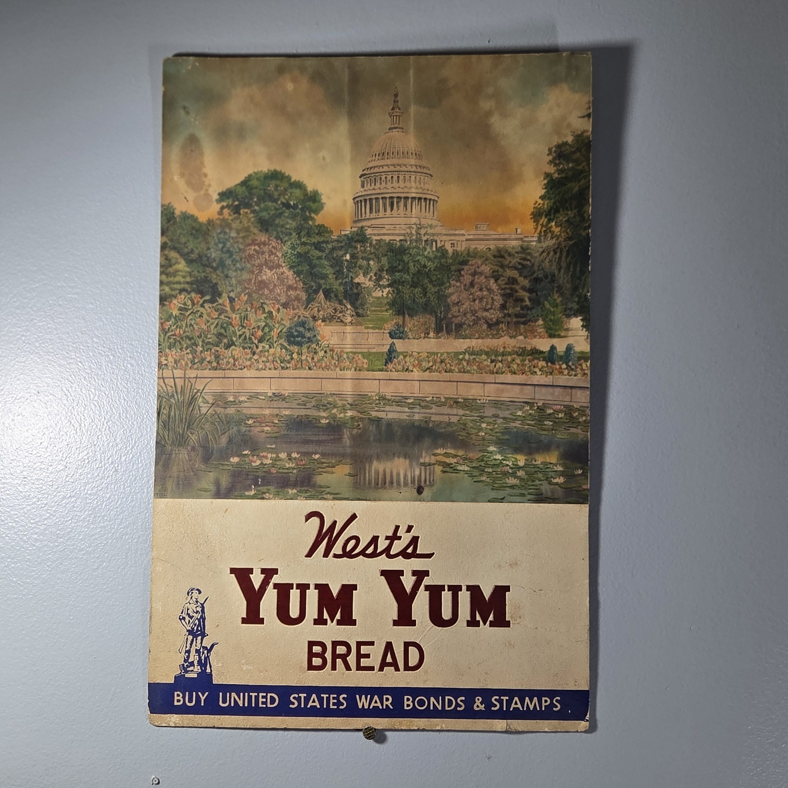 West's Yum Yum Bread War Bonds Stamps Sign