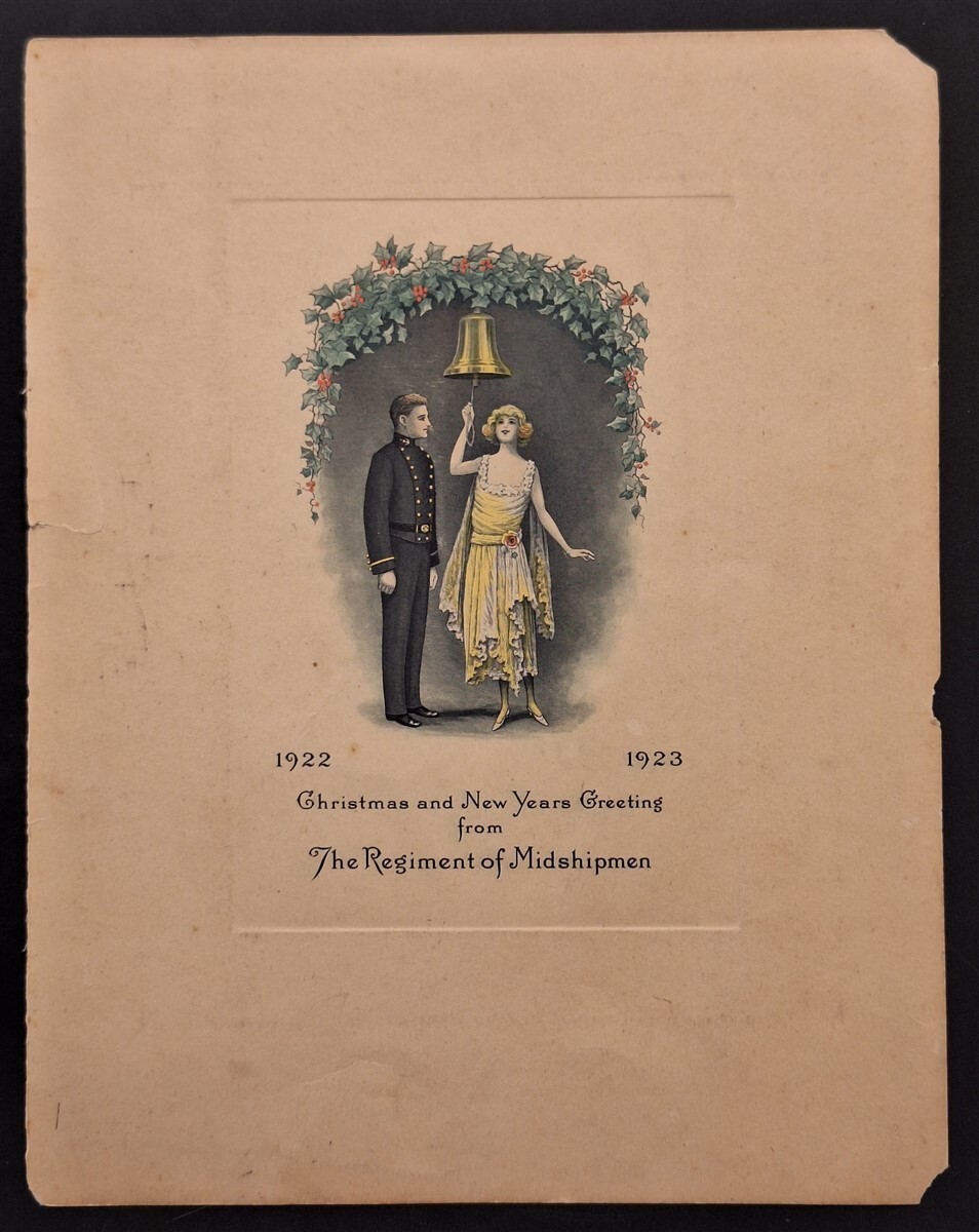 Antique 1922 - 1923 Christmas and New Years Greeting The Regiment of Midshipmen