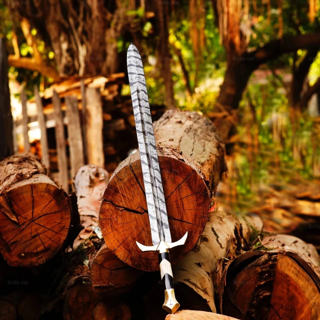 Custom Hand Forged Damascus Steel Viking Sword Medieval