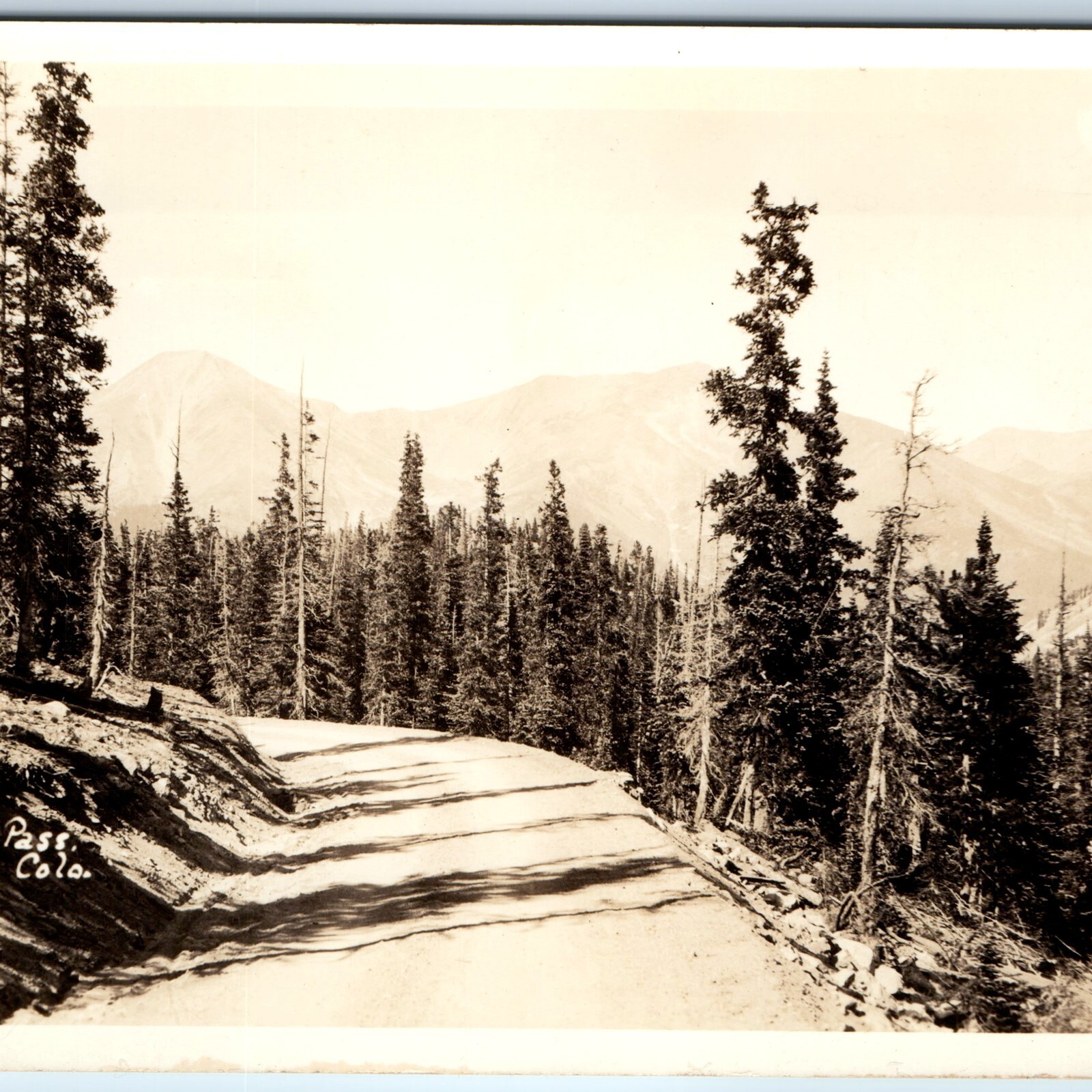c1930s Salida, CO Monarch Pass Road RPPC Colorado Mountain Highway Postcard