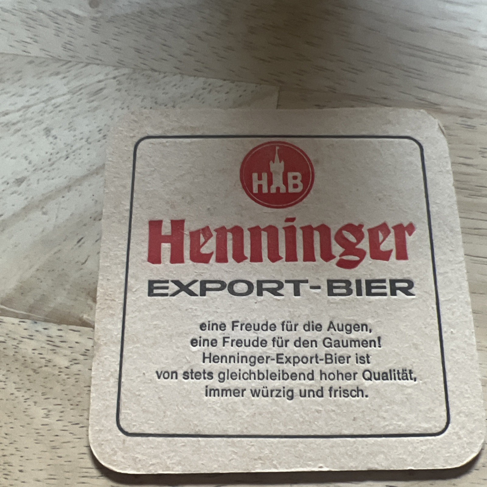 Vintage Henninger Beer Coaster German Export-Bier Prost Retro Ad 1960s/1970s