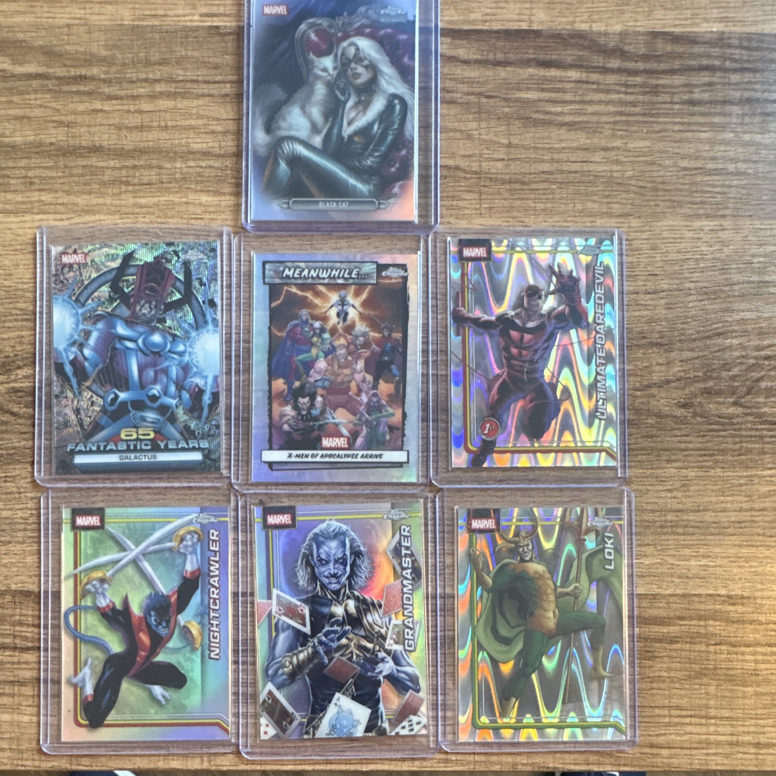 2026 Topps Chrome Marvel 7 Card Lot 4 Refractors Loki Nightcrawler Inserts