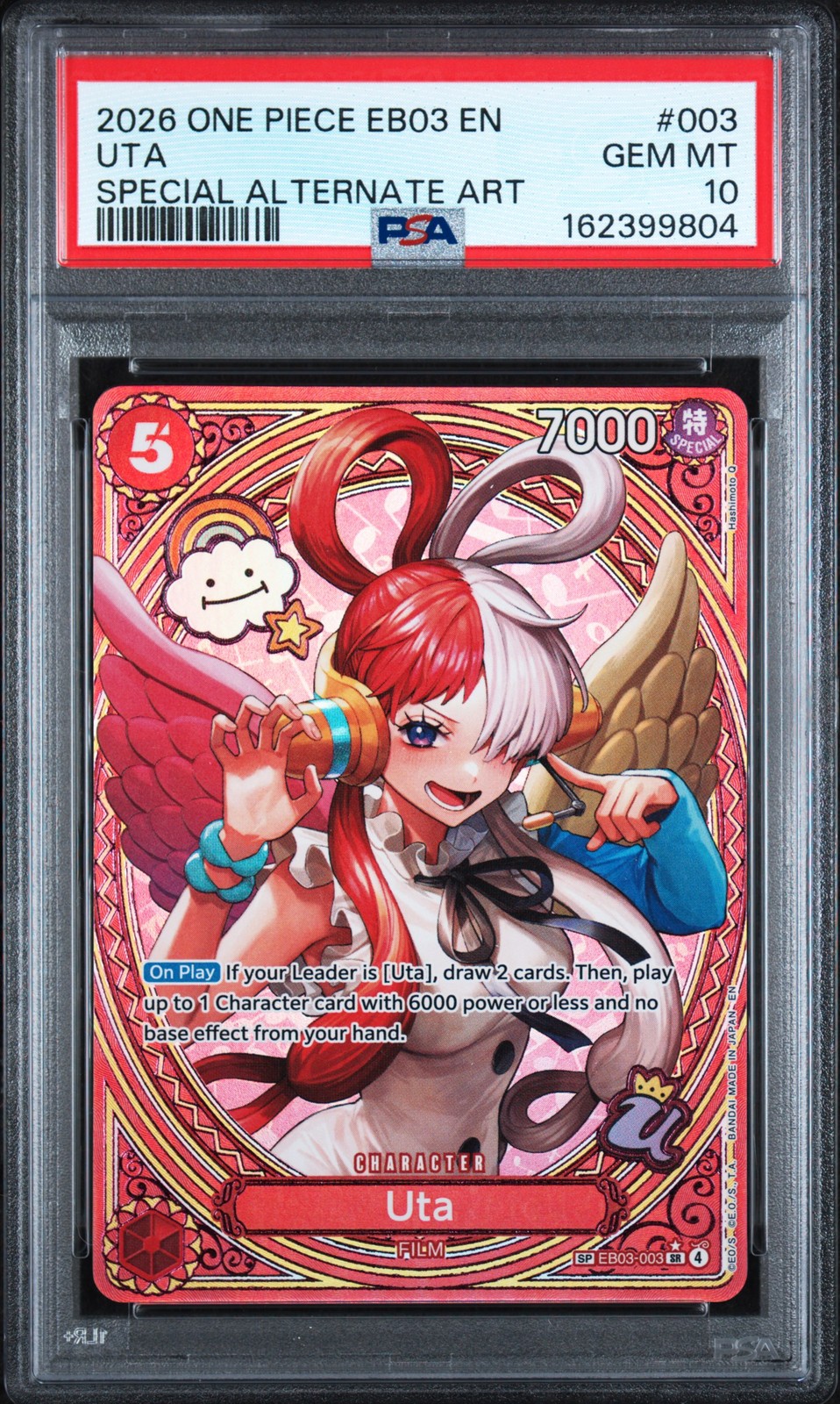 2026 ONE PIECE EB03-EXTRA BOOSTER -ONE PIECE HEROINES EDITION- #003 UTA PSA 10