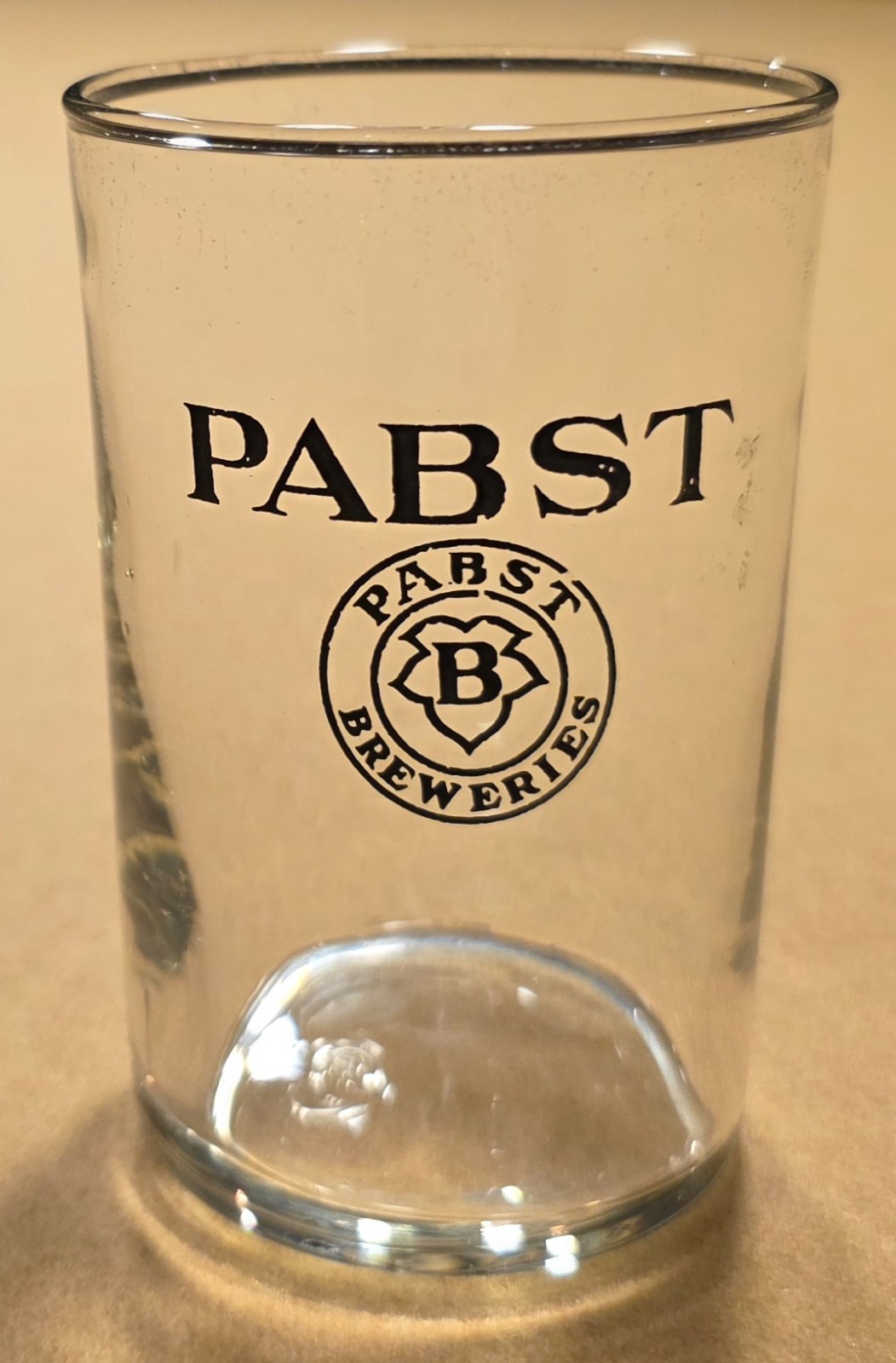 Vintage(50s) Pabst Breweries Shell Glass Black ACL - Libbey L in Circle - V Good