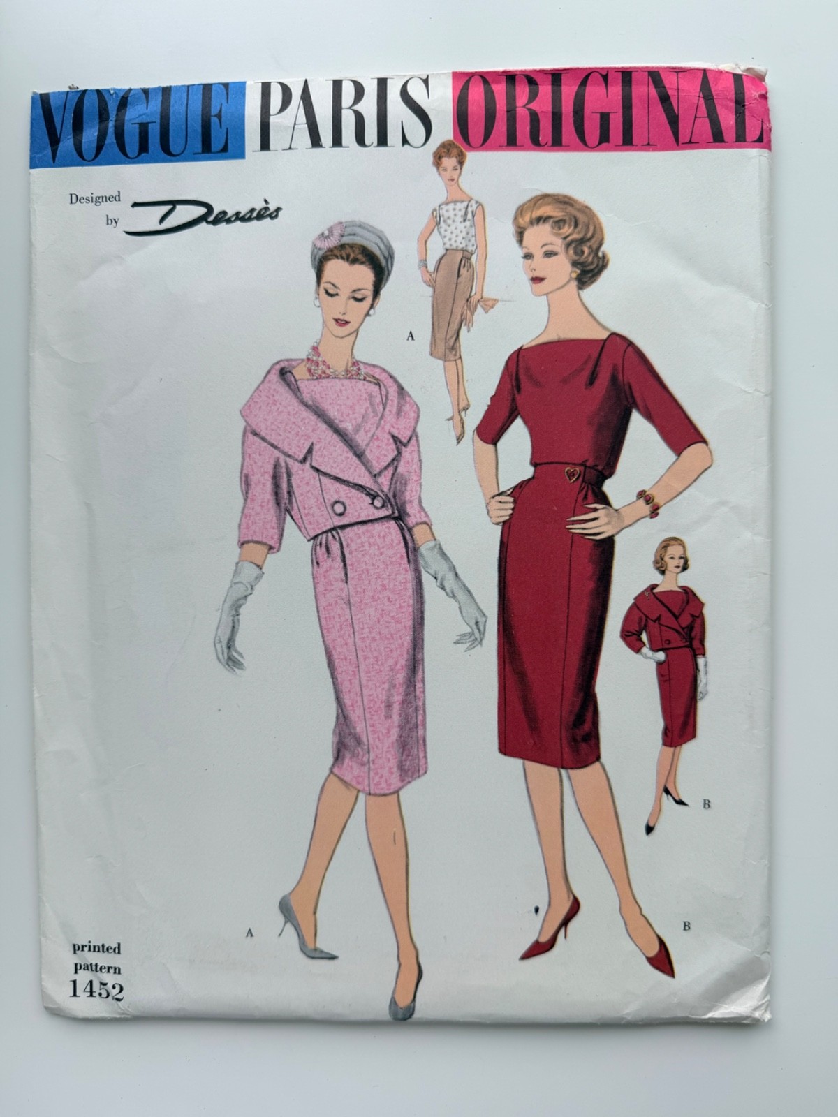 Vintage 1959 Vogue Paris Original 1452 Jean Desses Suit Sz 16 B36 Uncut FF