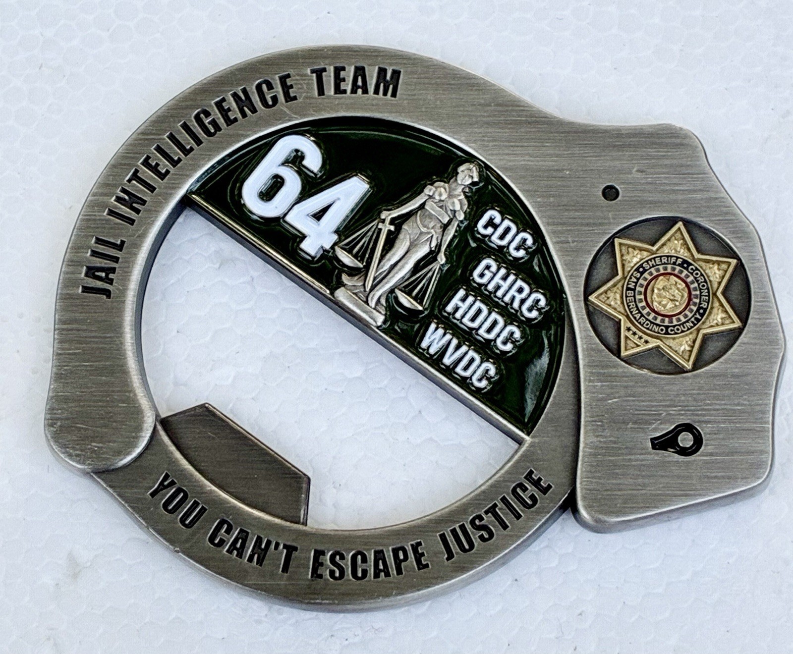 SAN BERNARDINO COUNTY CA SHERIFF JIT POLICE CHALLENGE COIN AUTHENTIC RARE NEW