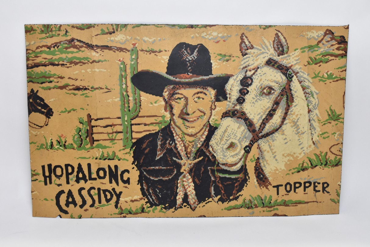 Antique Hopalong Cassidy Topper Linoleum William Boyd Horse Cowboy Western Rare