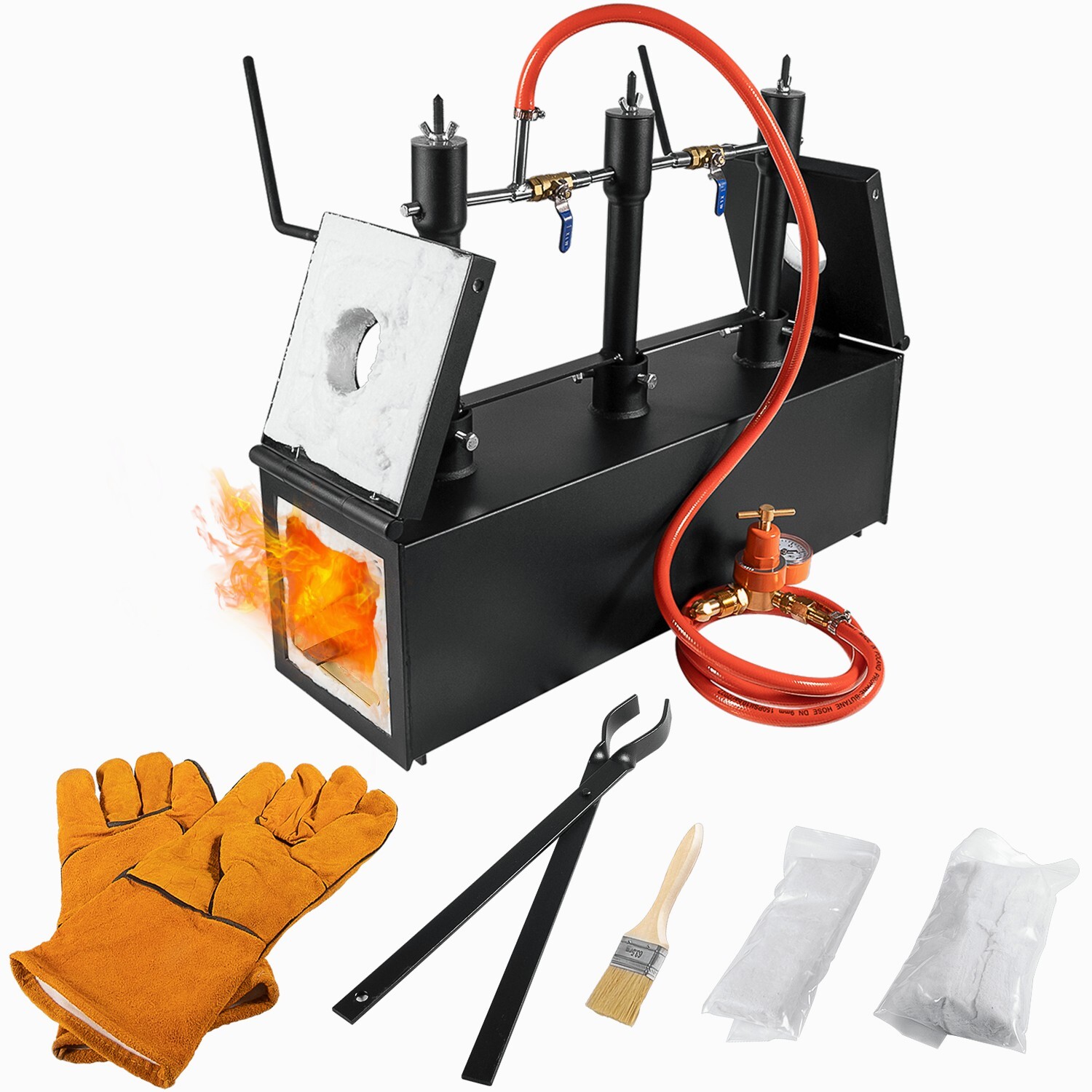 3+2D Gas Propane Forge Furnace Three Burner Blacksmith Knife Farrier Metal Tool 3+2D Gas Propane Forge Furnace Three Burner Blacksmith Knife Farrier Metal Tool