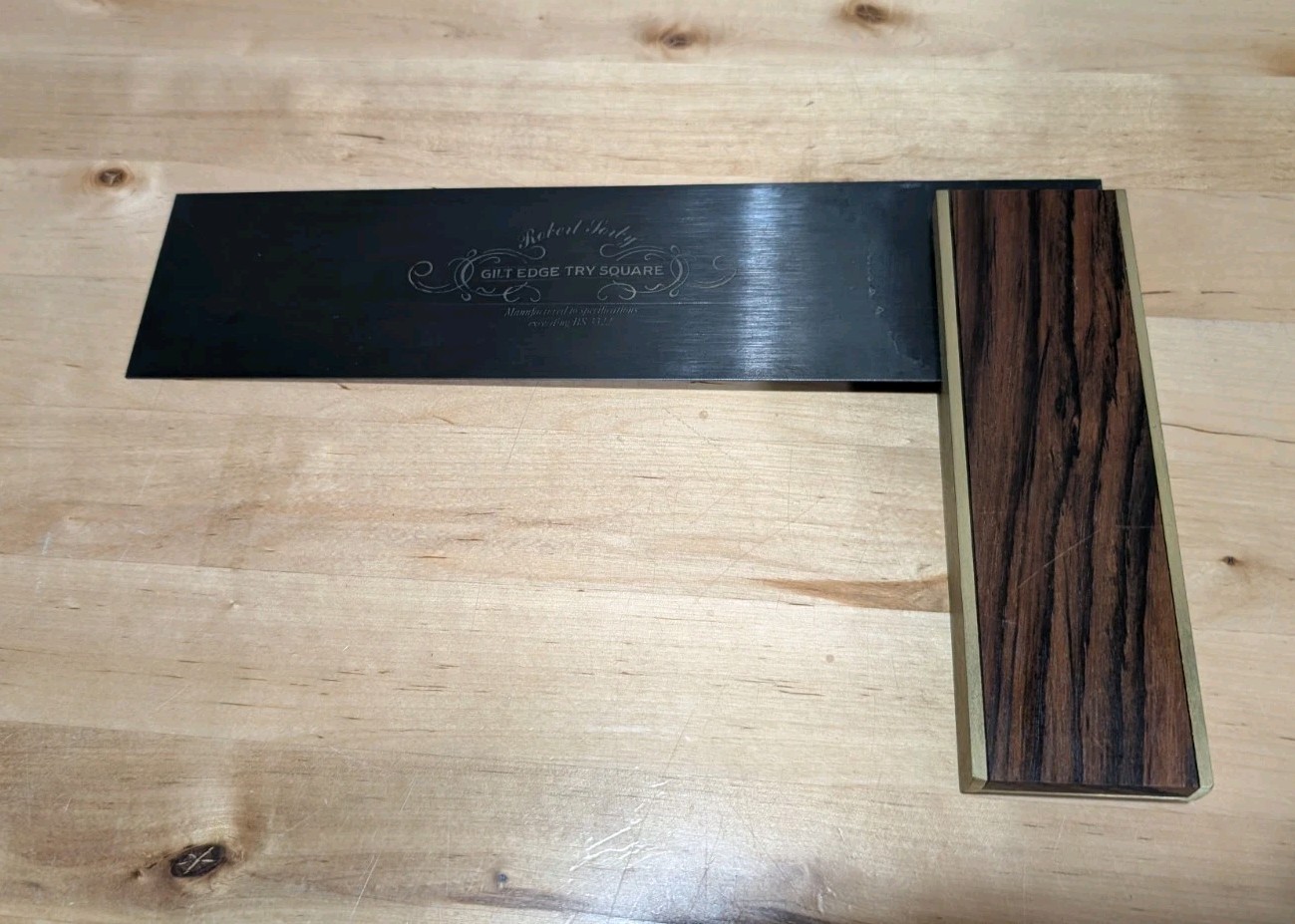 Vintage Robert Sorby Gilt Edge Try Square 10-3/4