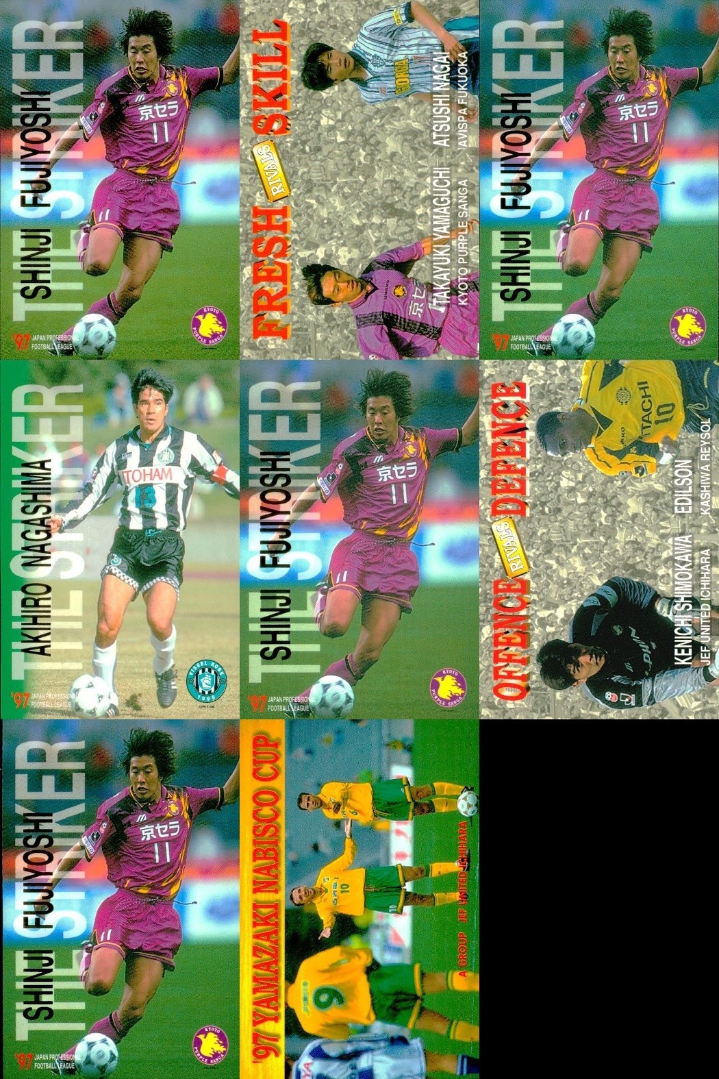 J.Cards Premium 96/97 J-League 8 Cards Lot Japanese Soccer