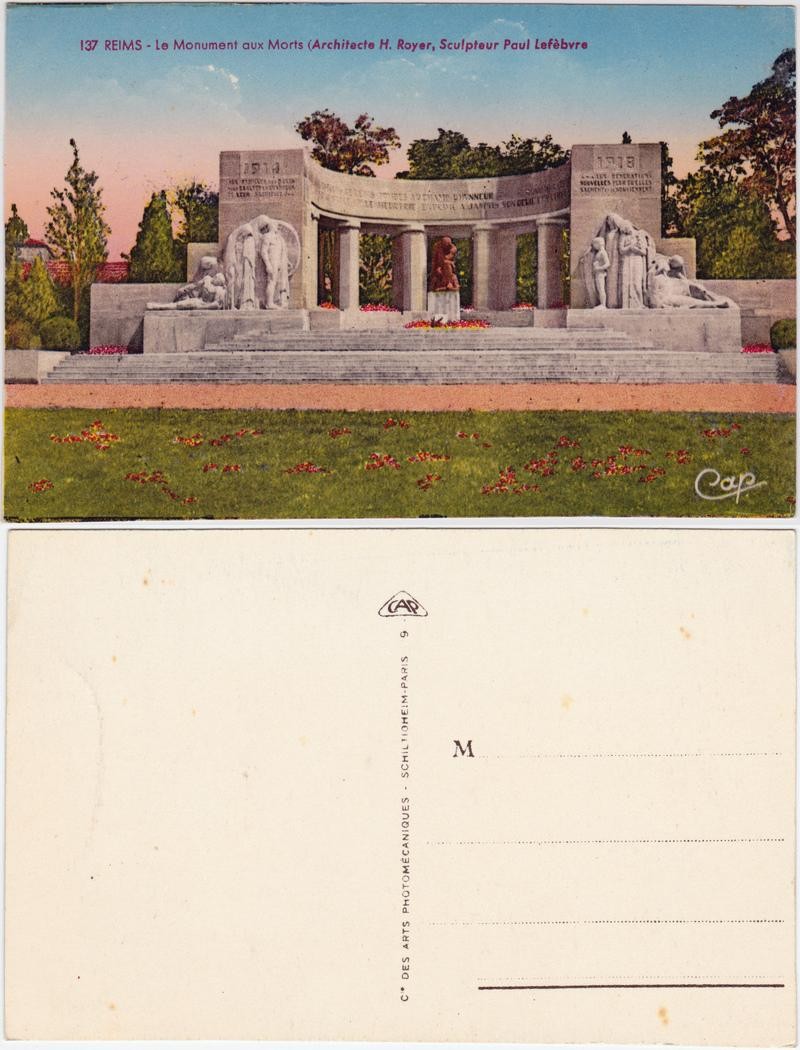 CPA Reims Reims Le Monument aux Morts 1926